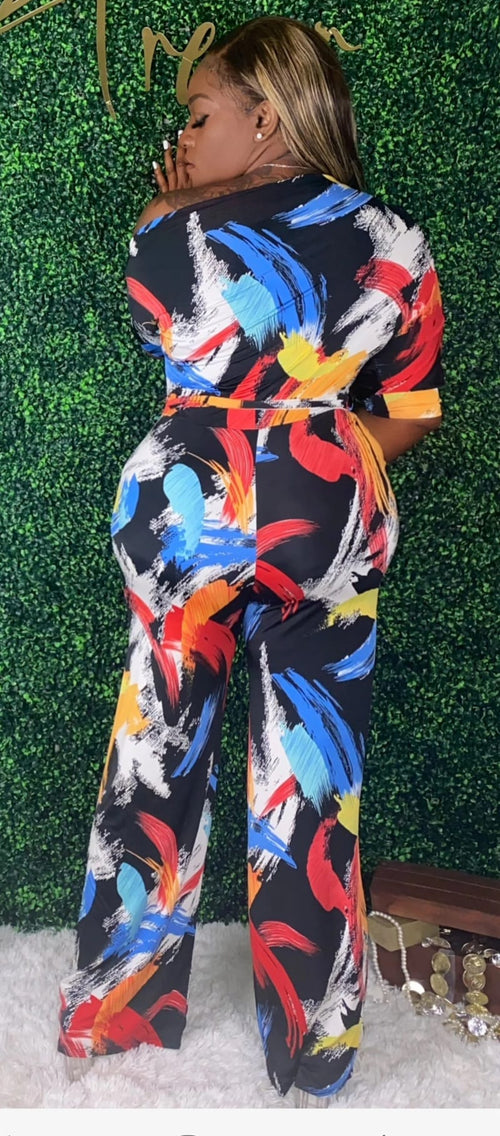 Abstract Off Shoulder One Piece