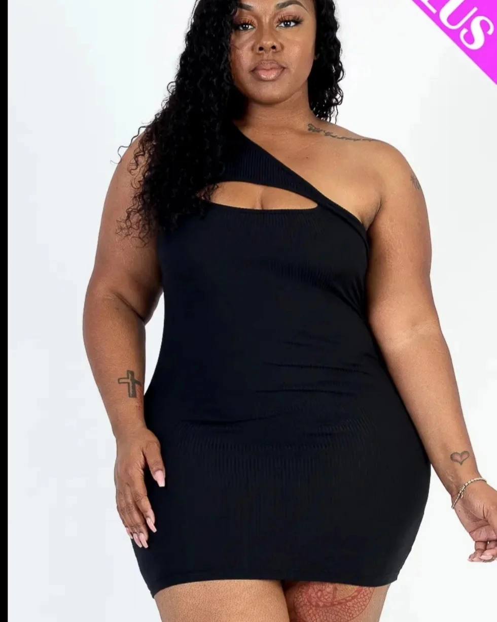 One Shoulder Body Con Dress