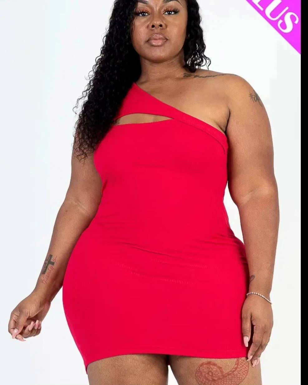 One Shoulder Body Con Dress